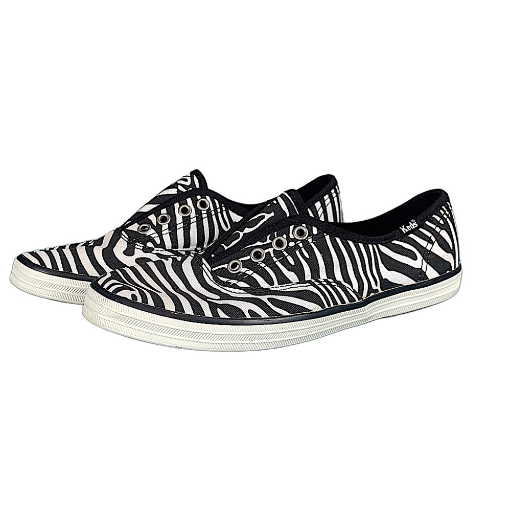 KEDS: Zebra Stripe Animal Print Slip-On Sneakers - Size 6
